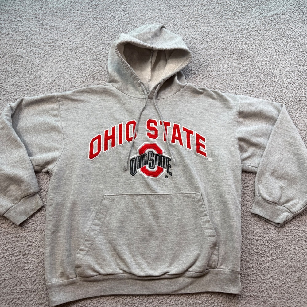 Big Ball Sports Ohio State Buckeyes Hoodie Gray Mens Medium Vintage OH 781